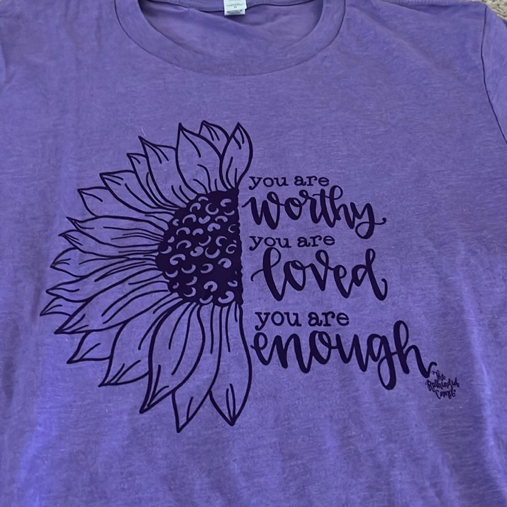 Purple Graphic T-Shirt with Inspirational Quote - Picture 2 of 4